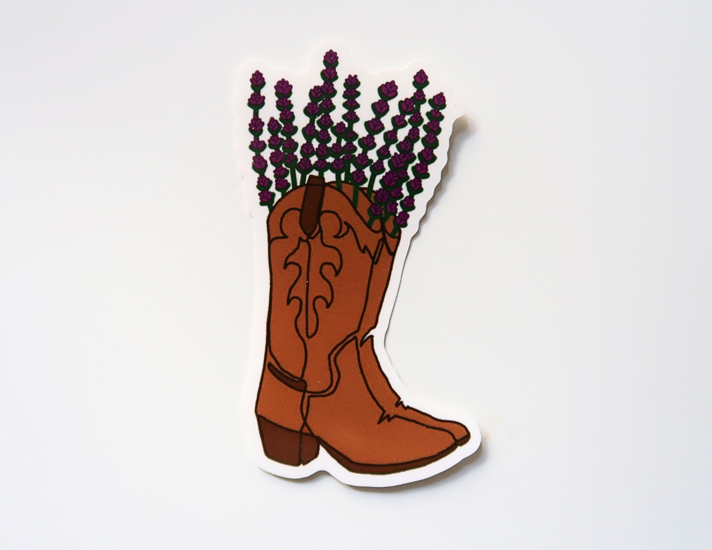 LAVENDER COWBOY BOOT STICKER