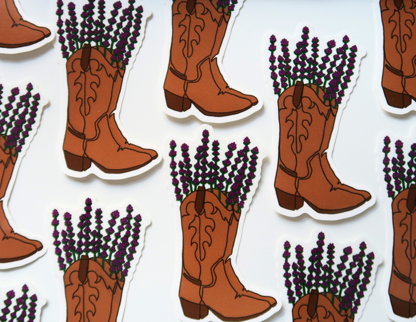 LAVENDER COWBOY BOOT STICKER